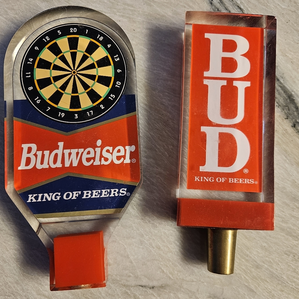 Budweiser Red and White Acrylic Tap Handle